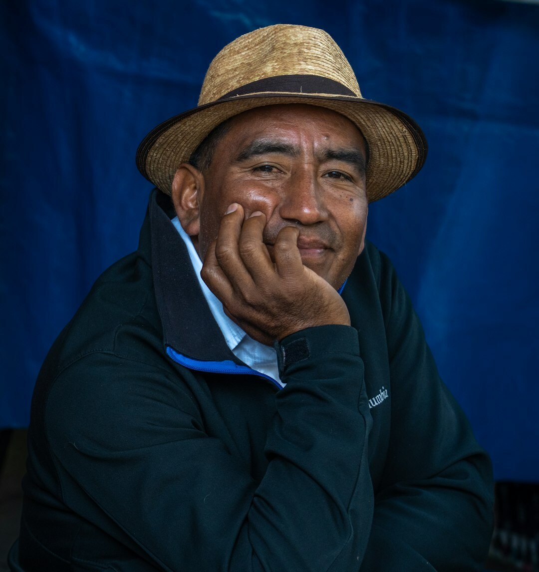 Portrait of a smiling man journalist
