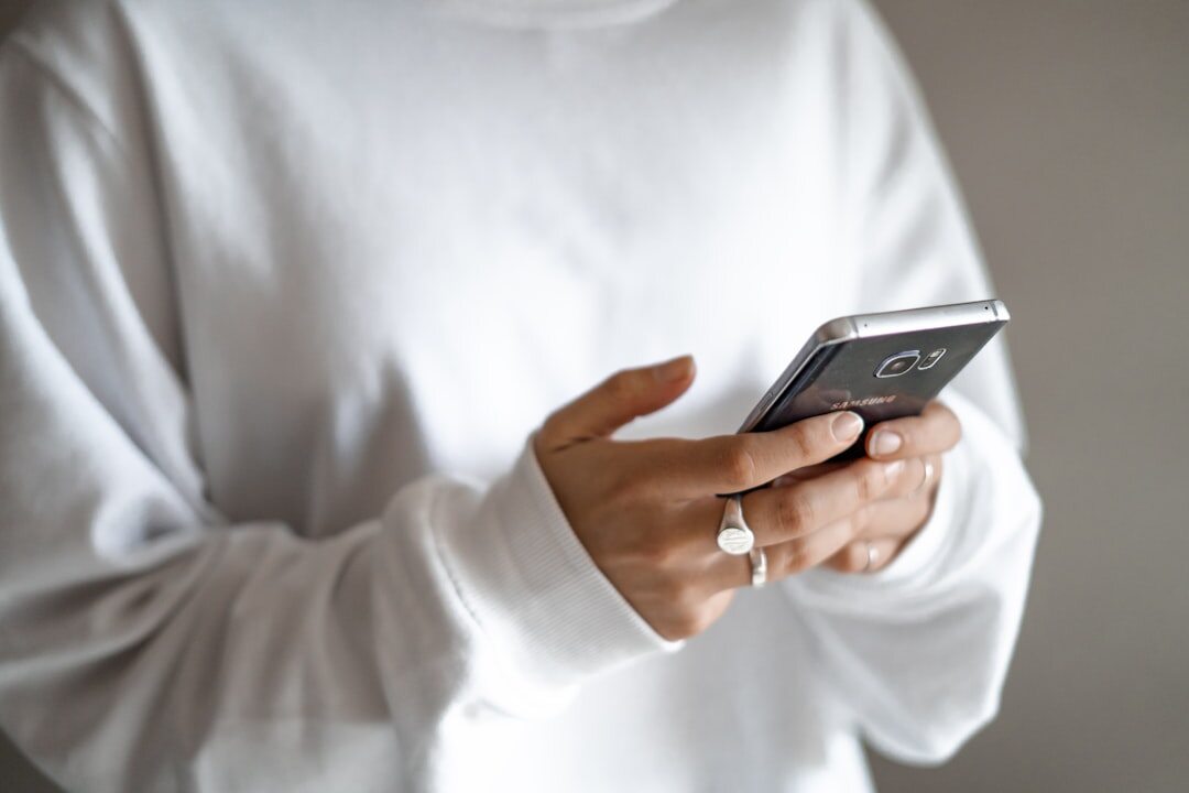 woman using smartphone