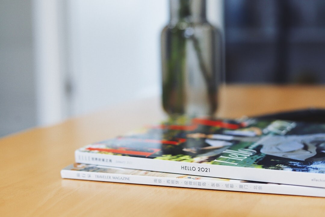 Stack of magazines on a table