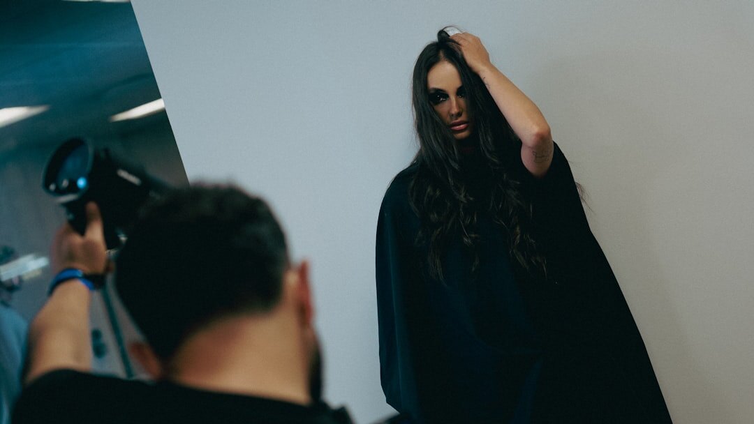 woman changing hairstyle